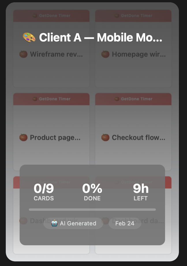 Client A — Mobile Mockup group card