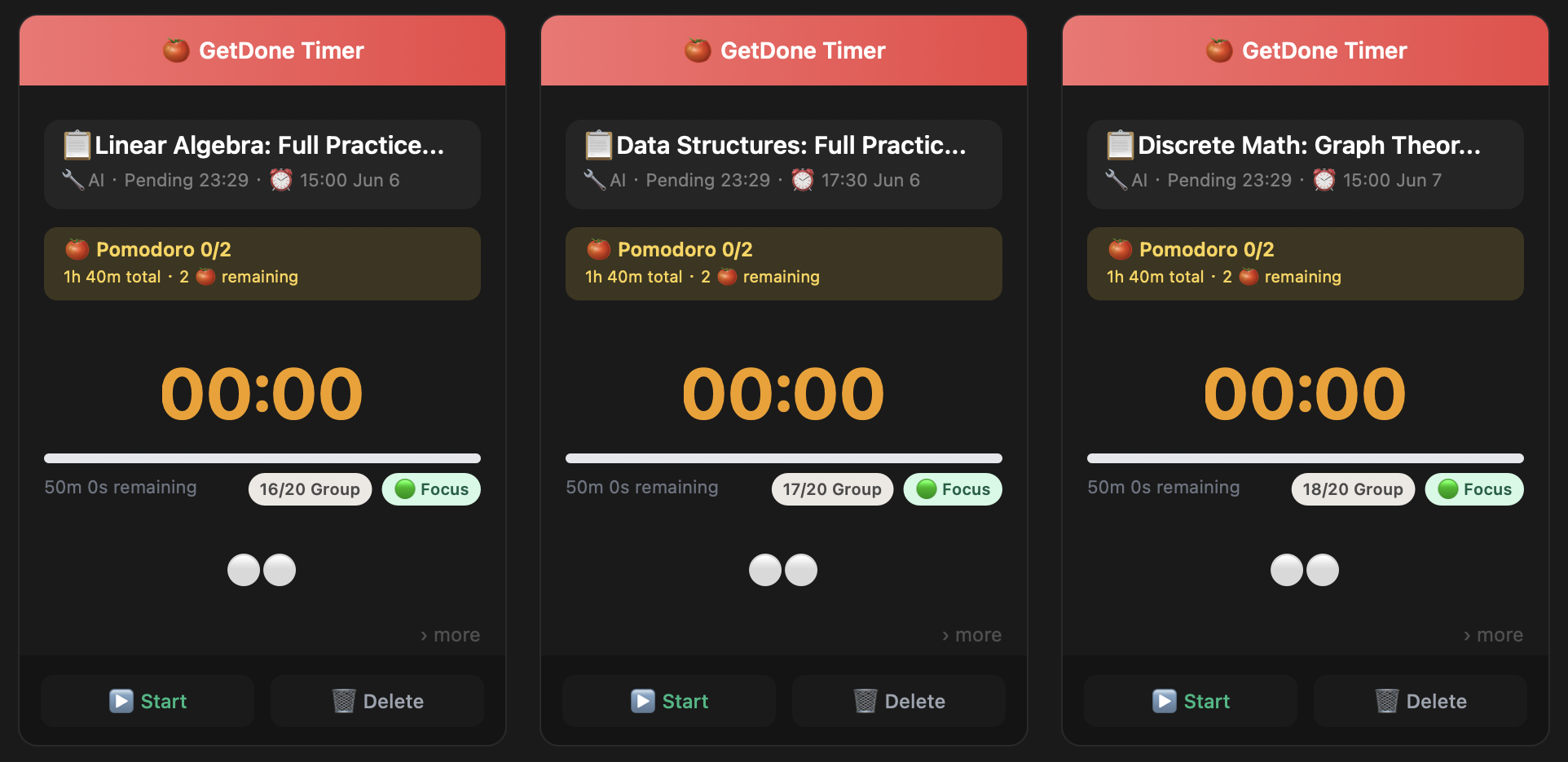 Days 6-7 — Practice exams and Discrete Math